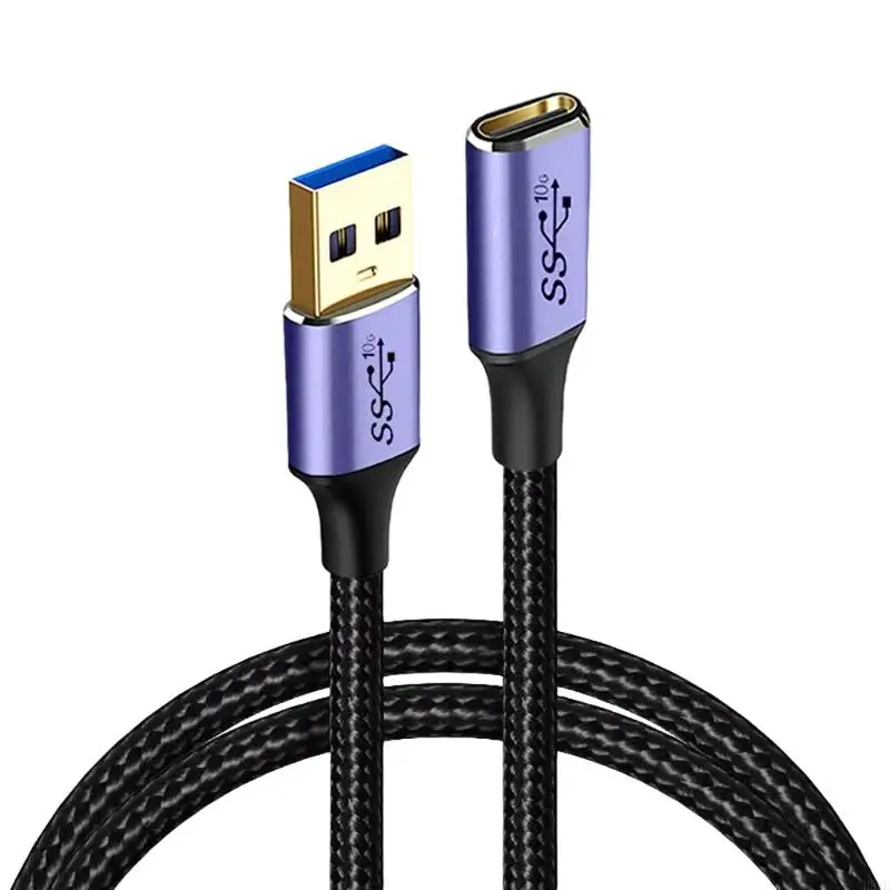 나일론 직조 USB 3 0 남성 USB C 여성 변환기 케이블 충전 장치 H8WD 용 0.1m 1m 길이 옵션