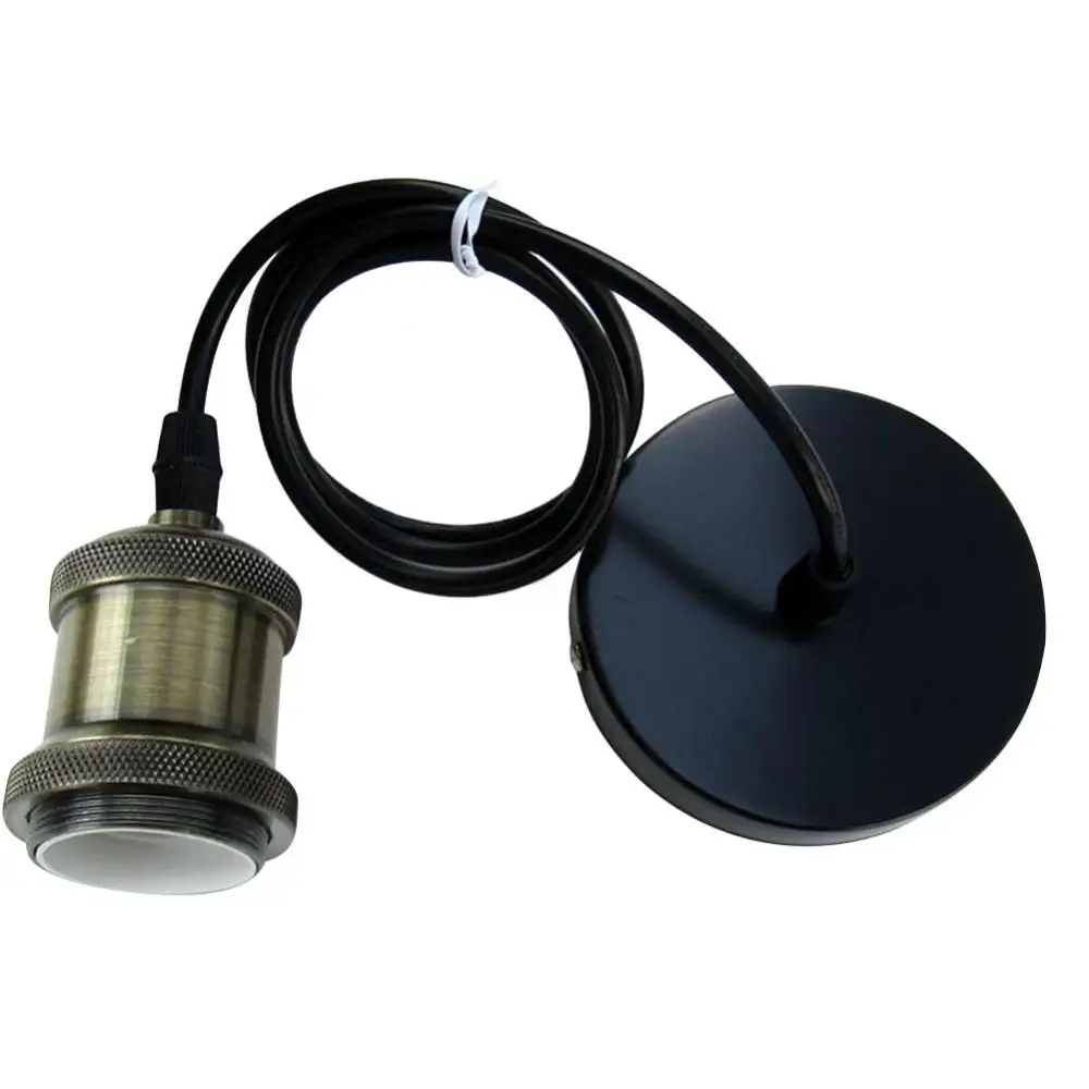 Light Retro E27 Ceiling Lamp Holder Pendant Socket Screw Fitting Base with Wire E27 Lamp Holder Vintage Edison bulb Base