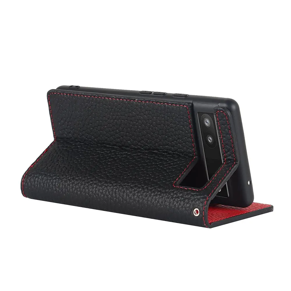 Genuine Leather Flip Cover for Google Pixel 6 8 Pro 7A 6A 6pro 8pro Magnetic Strap Wallet Case Full Protect Shockproof Fundas