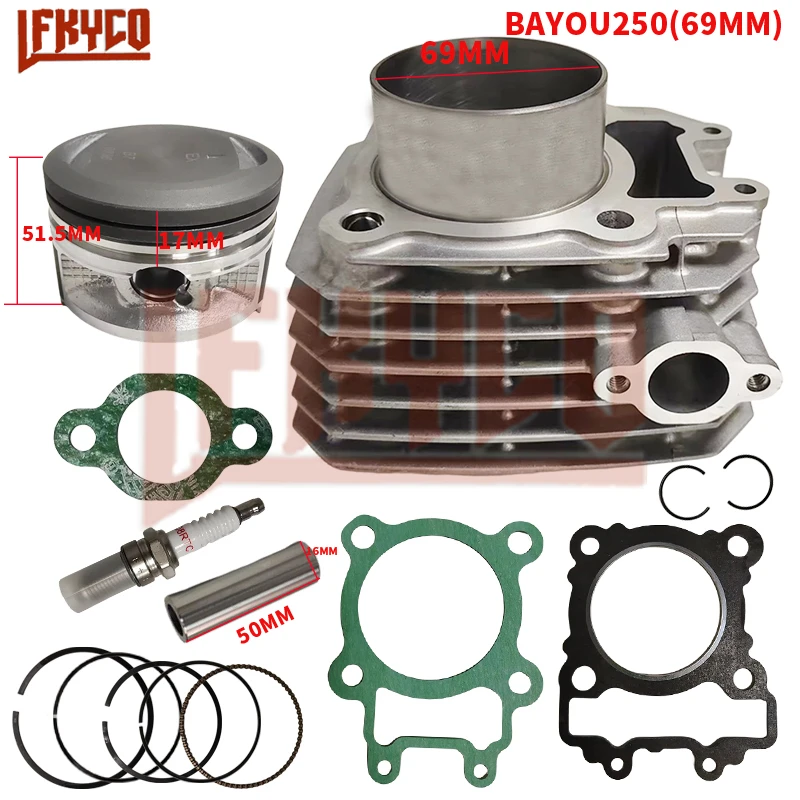 مجموعة أسطوانات لكاواساكي بايوو ، ملحقات دراجة نارية ، كتلة موتوبلوك ، 69 ، محرك 250CC ، معدات 2x4 KLF250