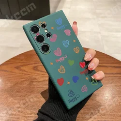 Vibrant Love Heart Design Phone Case - Happy Edition - S23 Ultra (Green 2A568)