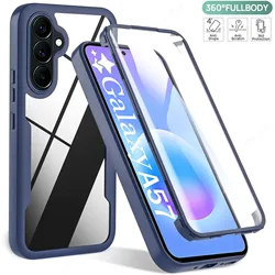 360° Full Coverage Shockproof Screen Protection Case - Galaxy A52 A52S 5G (Sapphire Blue)