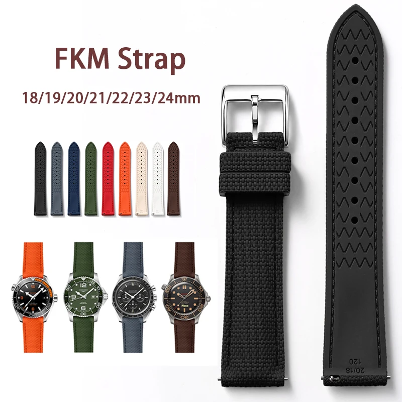 Versatile Quick Release FKM Fluoro Rubber Diving Watch Strap (Available in 18-24mm)