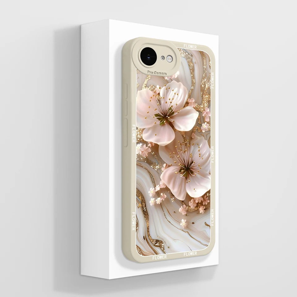 Elegant Floral Butterfly Design Soft Liquid Silicone Non-Slip Back Cover