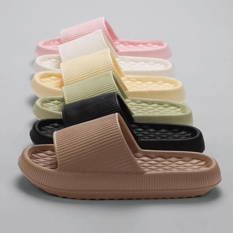 Slippers Sandals Shoes 4cm Summer Non-slip Soft Cloud Slippers Women Comfy Eva Thick Platform Slides Woman Couple Bathroom Home Flip Flops