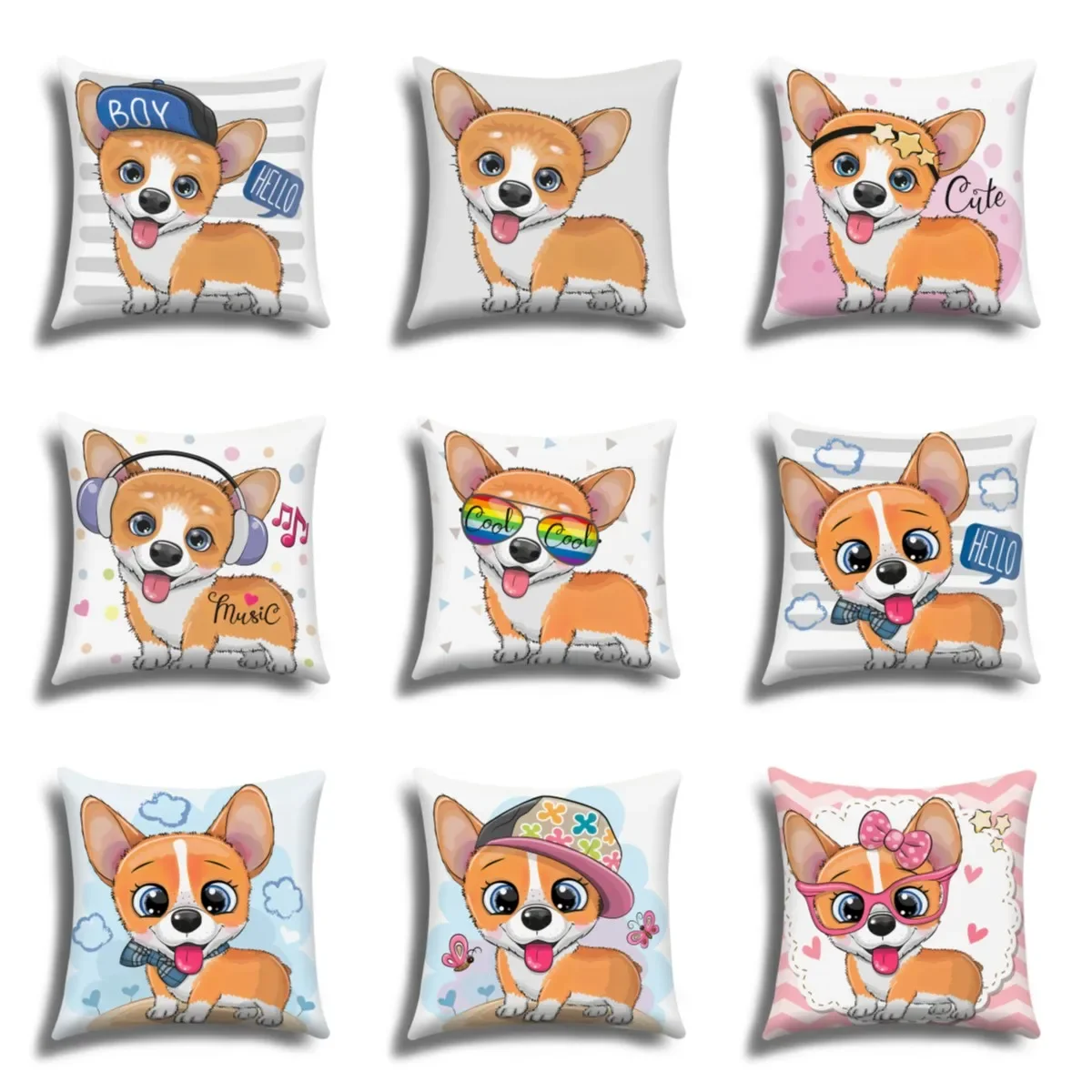 

Corgi pillowcase, 45x45 cushion cover, home decoration, sofa cushion cover, customize your pattern pillows decor home 60x60