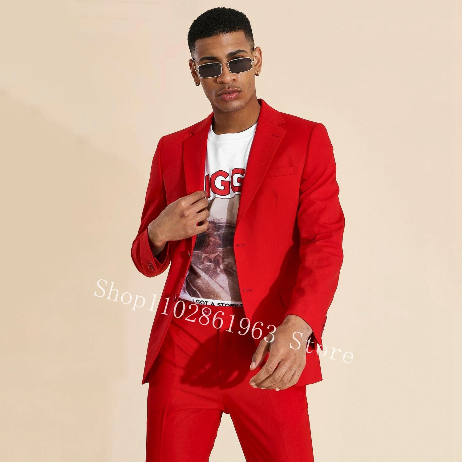 Latest Men Suits Blazer Pants Designs Slim Fit Notched Lapel Two Buttons 2 Pieces Groom Wedding Party Tuxedos Trajes De Hombre