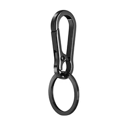 Set of 1/5 Vintage-Style Metal Gourd Buckle Keychain with Strong Carabiner Hook (Black-1pcs)