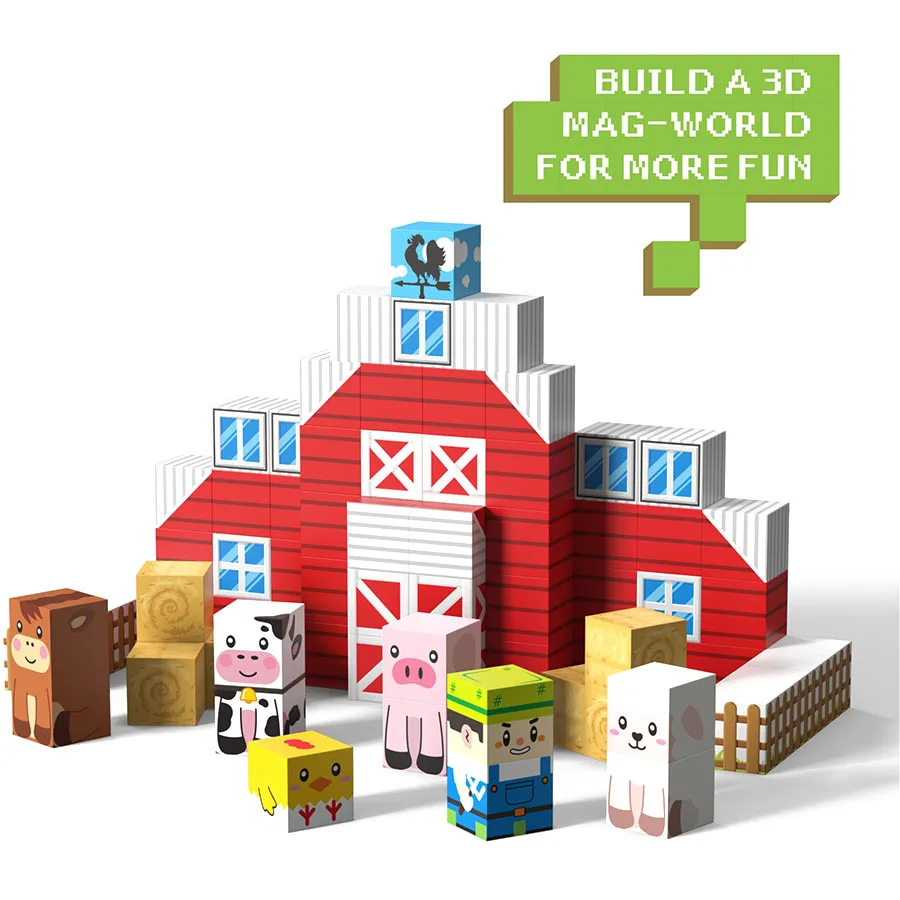 3D Magnetic Building Blocks Set Creative Cube Bricks DIY Architectural Model Kids STEM Toys Christmas Gifts For Boys And Girls