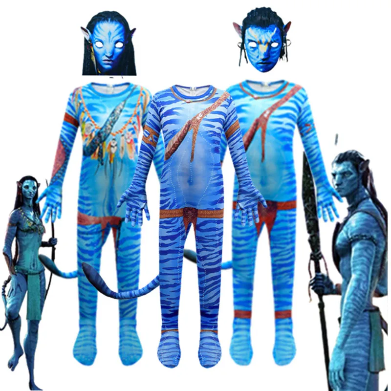 Bambini Avatar The Way Of Water Alien Cosplay 3D Tuta Ragazzi Ragazze Avatar Cosplay Costume Maschera Halloween Zenti Party Body