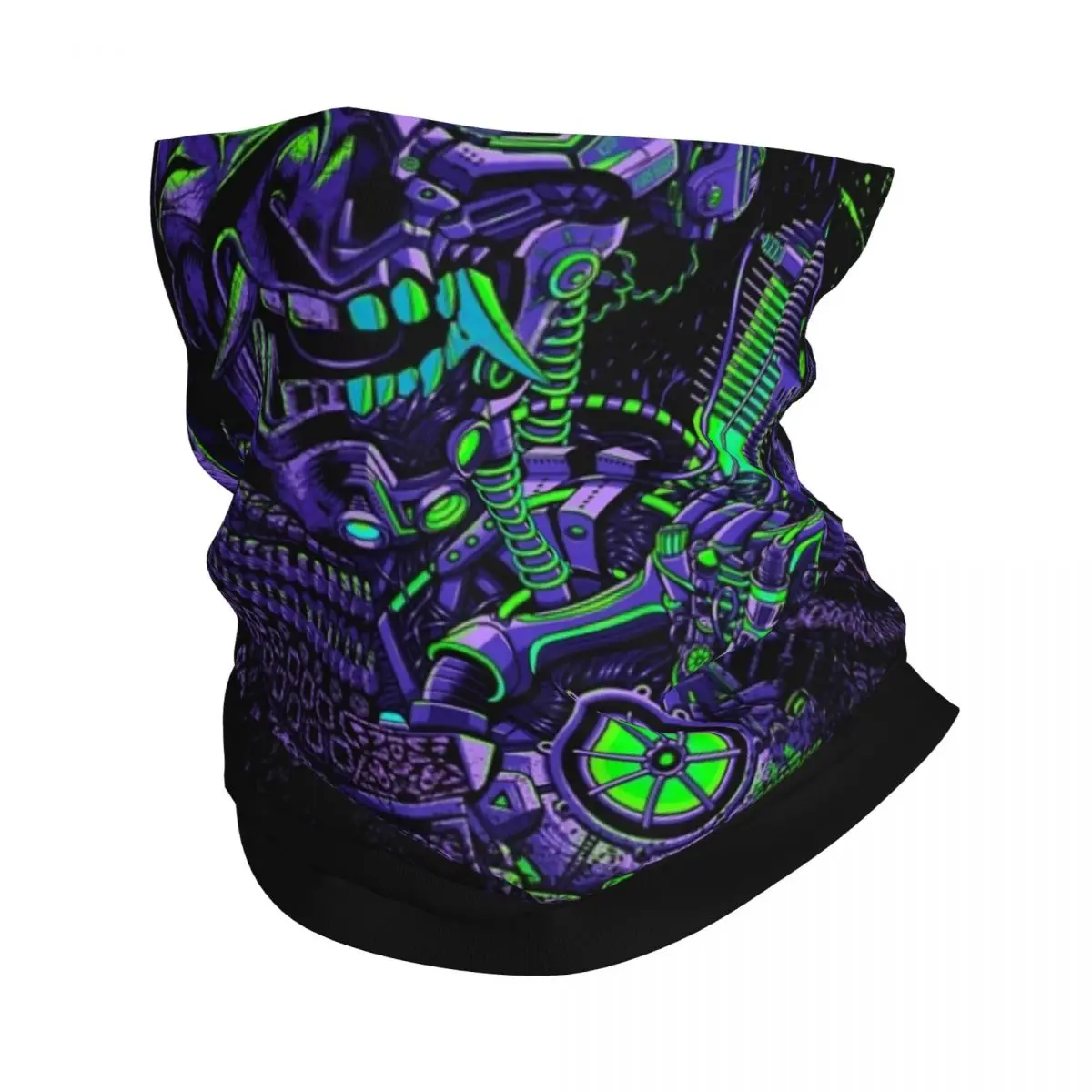 

Robotic Japanese Art Oni Japan Devil Bandana Neck Gaiter Printed Samurai Mask Face Scarf Multifunctional Headband Unisex Adult