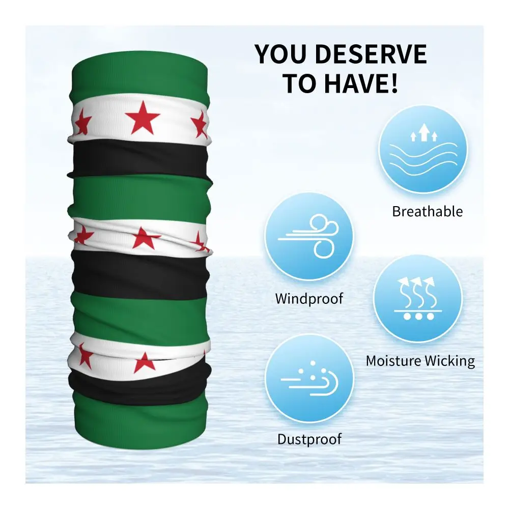 Flag of Syria Bandana Neck Gaiter Syrian Arab Republic Wrap Scarf Multifunctional Headwear Running Unisex Adult Breathable For neck wrap,cycling bandana,bandana headscarf,cotton bandana,camouflage bandana,motorcycle bandana,neck gaiter,multifunctional bandana,bandana neck cover