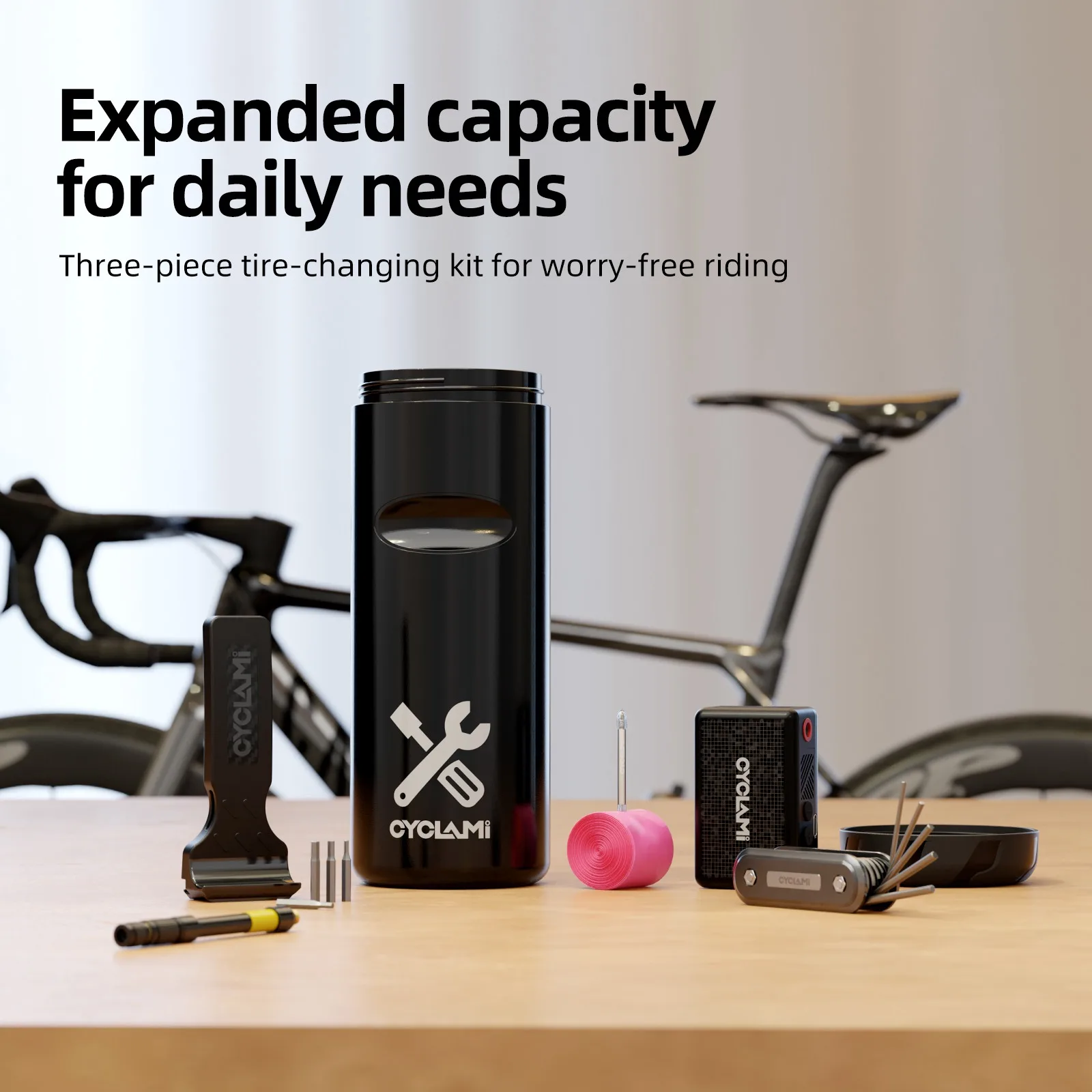 CYCLAMI 자전거 사이클링 도구 캡슐 병 케이지 수리 도구 키트 키 안경 보관함 MTB 로드 바이크 액세서리