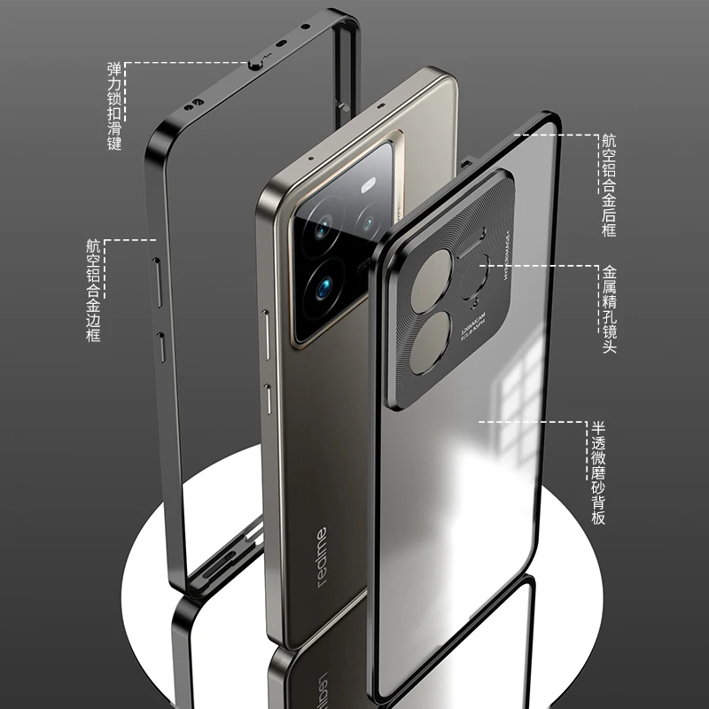 Aluminium Alloy Metal Frame Case For Realme GT7 Pro Case Matte