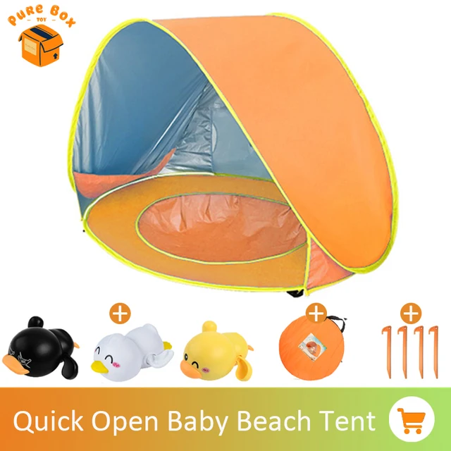 Baby Beach Tent with bath toys for kids Child Swimming Pool Play house Tent Toys Outdoor Camping Sunshade beach accessories 1