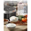 Rice Cooker Maker 8 Cup Uncooked 8 Preset Programs, Smart Fuzzy Logic, LED HD Display, Auto Keep Warm, Quick Cook, Black 6