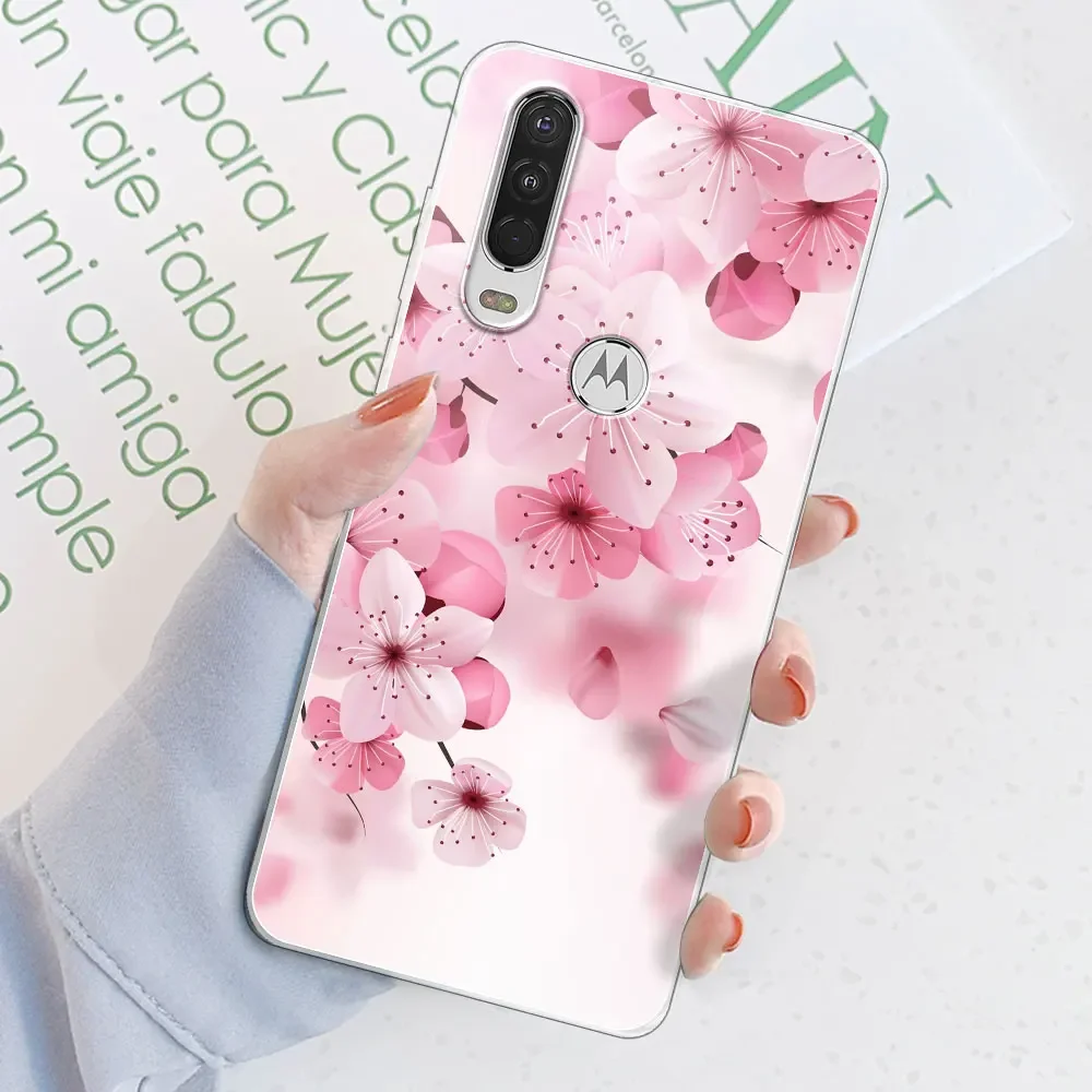 Custodia Flessibile Con Fiori Per Motorola One Action E P40 Power – Cover Morbida E Sottile