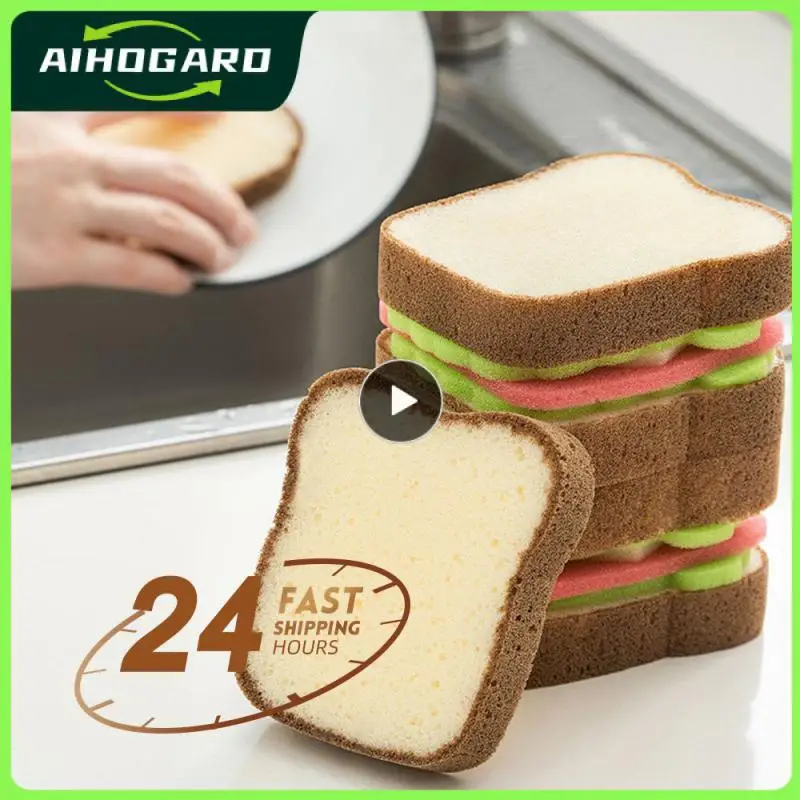 

Оригинальные губки для мытья посуды в форме сэндвичей, моющиеся скребки для кастрюль, посуды, кухонные принадлежности, бытовые