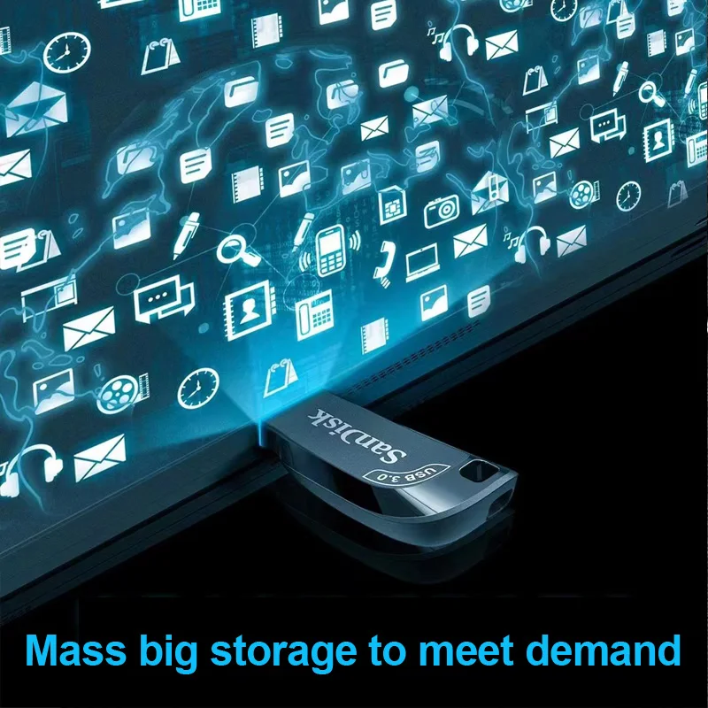 Sandisk-usb Stick 3.0 Flash Drive Pen Drive Pendrive Memory Stick 30 128gb 64 gb 32 gb 256gb 10 Unidades por Lote - Imagem 6