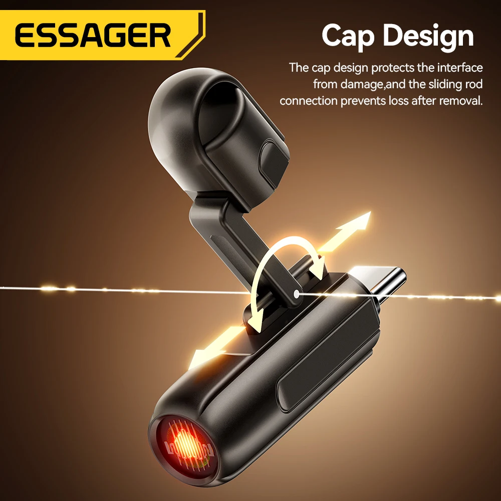 Essager 2-in-1 Type-C Portable Mini Cigarette Lighter with Air Blowing Function Outdoor Safety USB-C Adapter - 6