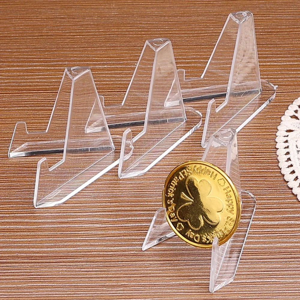 1-30Pcs Clear Acrylic Coin Display Stand Holders Small Easel Rack Trading Card Holder Support For Kpop Idol Card Organizer card holder card display stand coin display stand