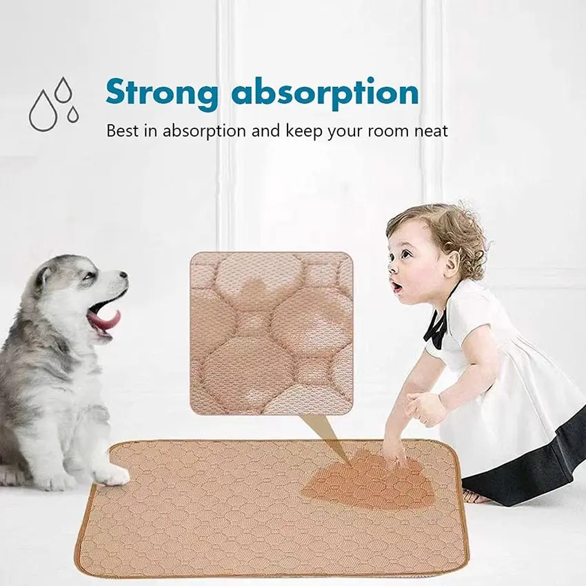 Dog Pee Pad Dog Training Pad Incontinence Pads Dog Training Pad Washable Pet Pee Mat Super Absorbent Non-Slip Puppy Crate Mat Reusable Incontinence Pads for Dogs Cats Rabbit