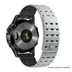 Premium QuickFit 22mm Silicone Strap - Versatile Fitness Band Bracelet - Quickfit 22mm (Gray Black)