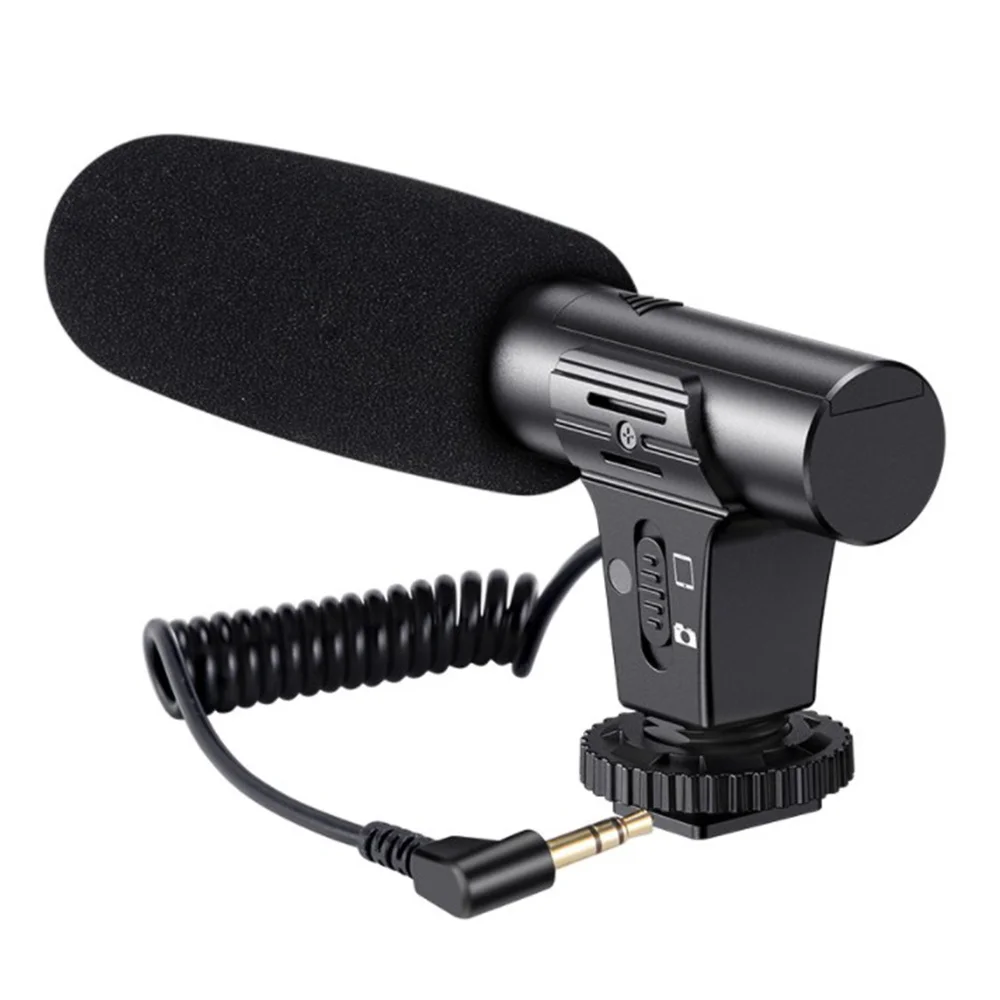 Updated 3.5mm HD Video Recording Microphone Smart Noise Reduction Interview Mic for Mobile Phone/SLR Camera