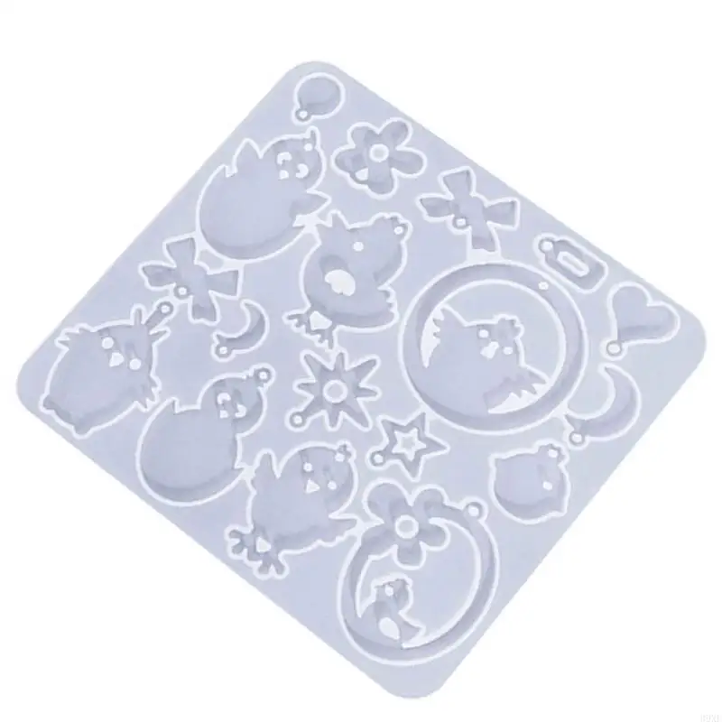 Rabbit Silicone Mold DIY Crystal Earrings Pendant Charm Mould UV Epoxy Resin Molds Keychain Jewelry Making Tool