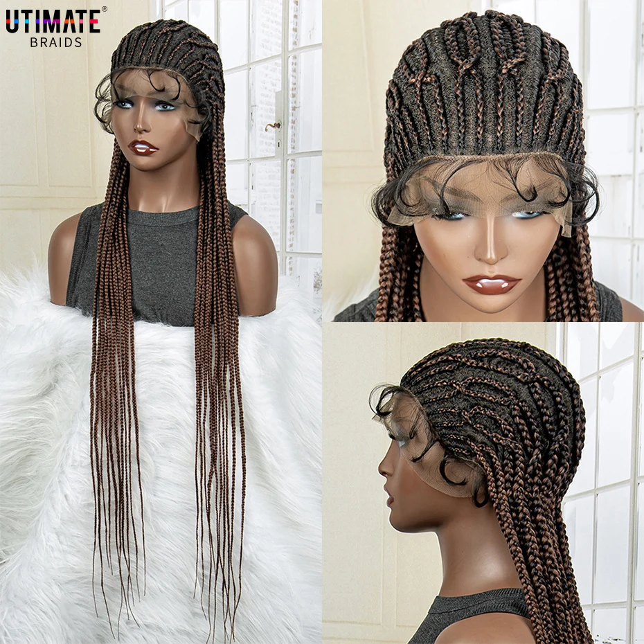 

Synthetic Full Lace Braided Wigs for Black Women Natural Hairline 36 Inches Lace Frontal Braiding Wigs New Styles Daily Use