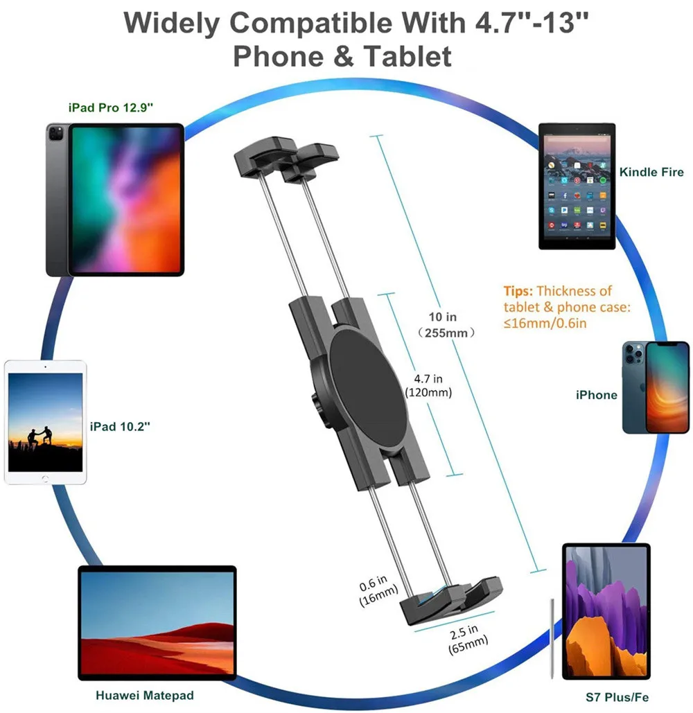 do carro, suporte do tablet, montagem, ipad pro 11, 2020, 4.7-12.5