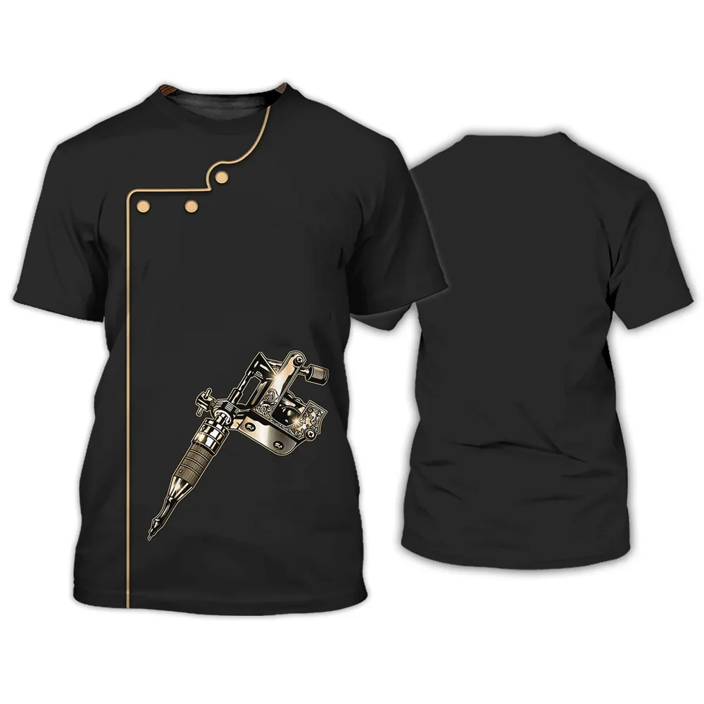 Summer Men Tattoo Artist Tattoo Artist 3d Printed T-Shirt Casual Fashion Street Baggy Plus Size O Collar Short-Sleeved Top