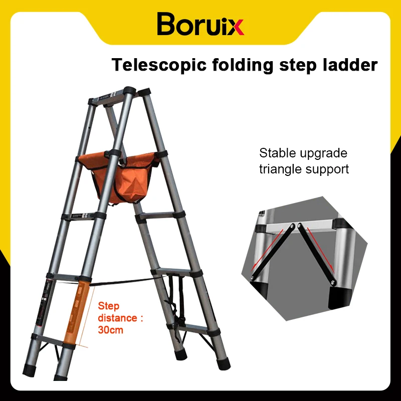 

Folding Ladder Telescopic Ladder Climbing Herringbone Stepladder for Home Engineering Extension Aluminum Step Ladders