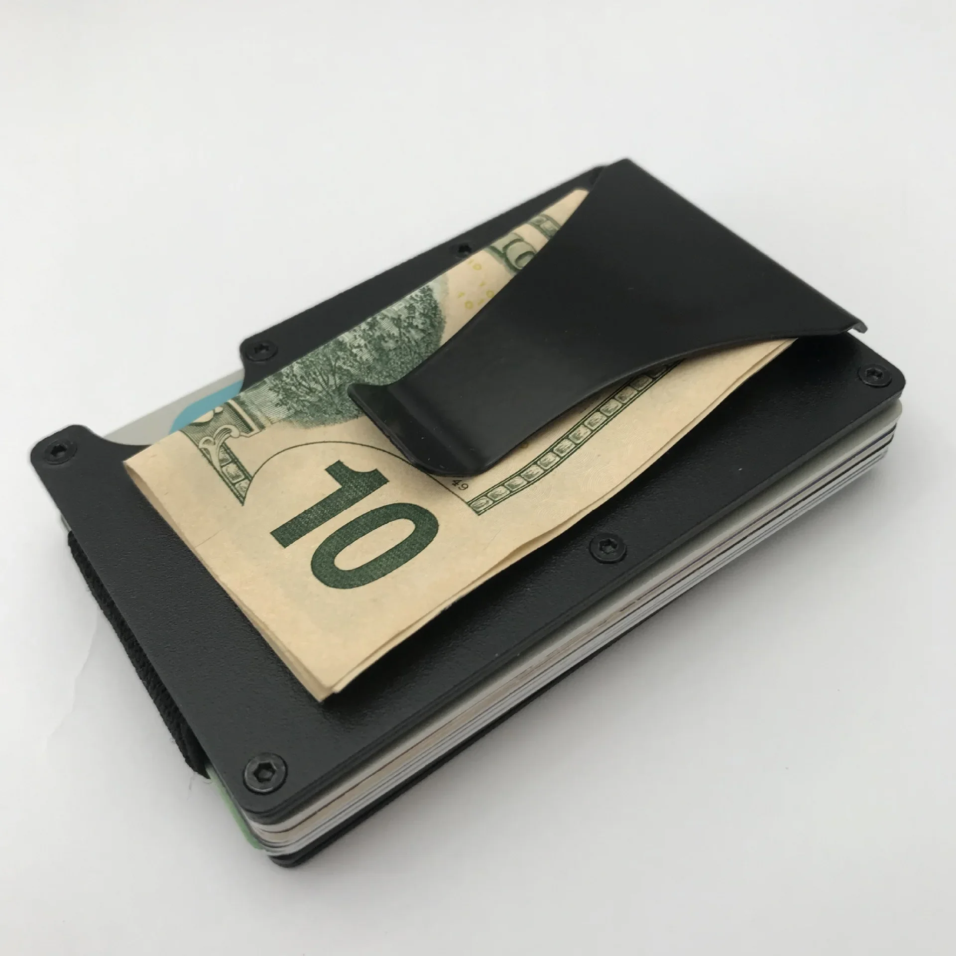 Hot Carbon Fiber Credit Card Holder Wallet New Design Minimalist Rfid Blocking Slim Metal Cardholder Anti Protect Clip For Men