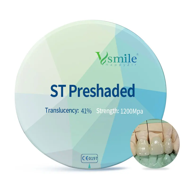 

Denture Material ST Preshaded Zirconia Block 98*14mm in Cad Cam System for Dental Lab make Dental Crown and Bridge
