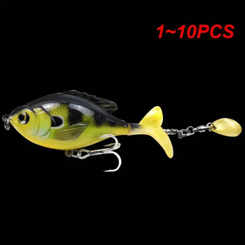 

1~10PCS With Propeller Topwater Fishing Lures 97mm 16.6g Artificial Bait Hard Plopper Crankbait Rotating Tail Fishing Tackle