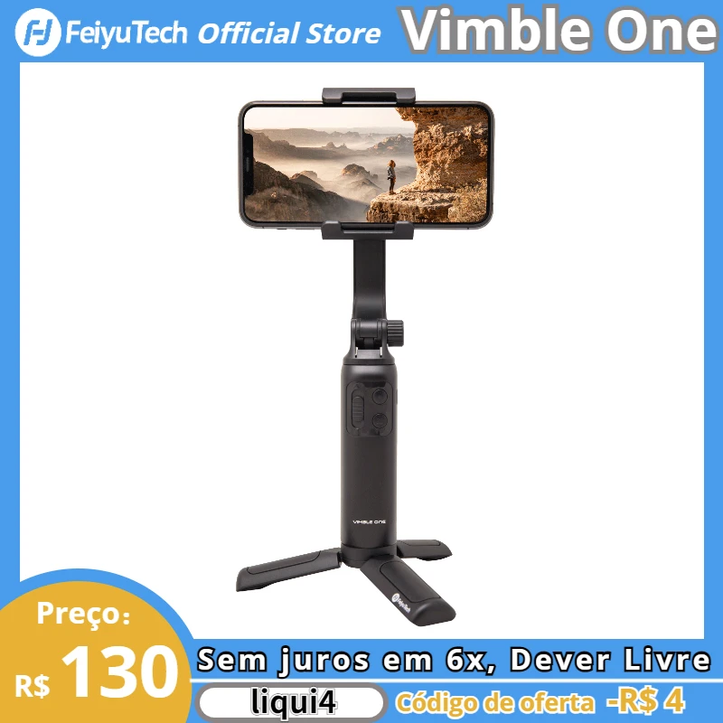 Feiyutech oficial Vimble One selfie vara cardan telefone para smartphones iphone xiaomi redmi huawei samsung estabilizador de mão - Melhor Electrónica