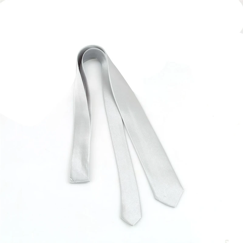 Solid Color Slim Polyester Necktie – Unisex Formal Fashion Accessory