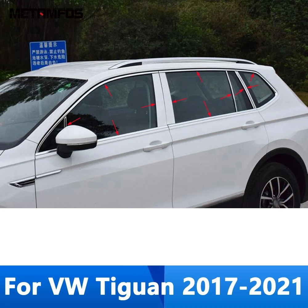 

Для Фольксваген Tiguan 2017 2018 2019 2020 2021 полная Рамка на порог окна обшивка декоративная наклейка Аксессуары для стайлинга автомобиля