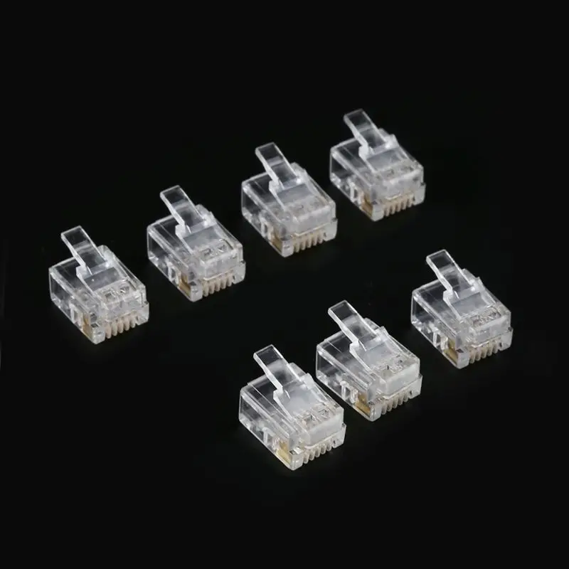 

100pcs RJ12 6P6C Modular Cable for Head Telephone Connectors Crystal Plugs N2UB