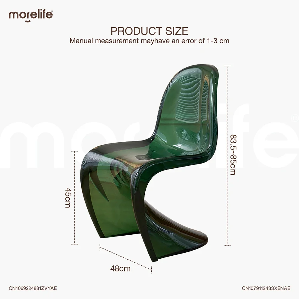 Nordic Dining Creative Acrylic Plastic Dining Chair S-shape Chairs Crystal Stool Room Transparent ArmChair Home Furniture dining chair