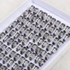 Hot 50/100Pcs Mixed Stainless Steel Black Stripe Rings Wholesale Bulk Men Women Wedding Ring Jewelry Gifts17-21mm Lots 4