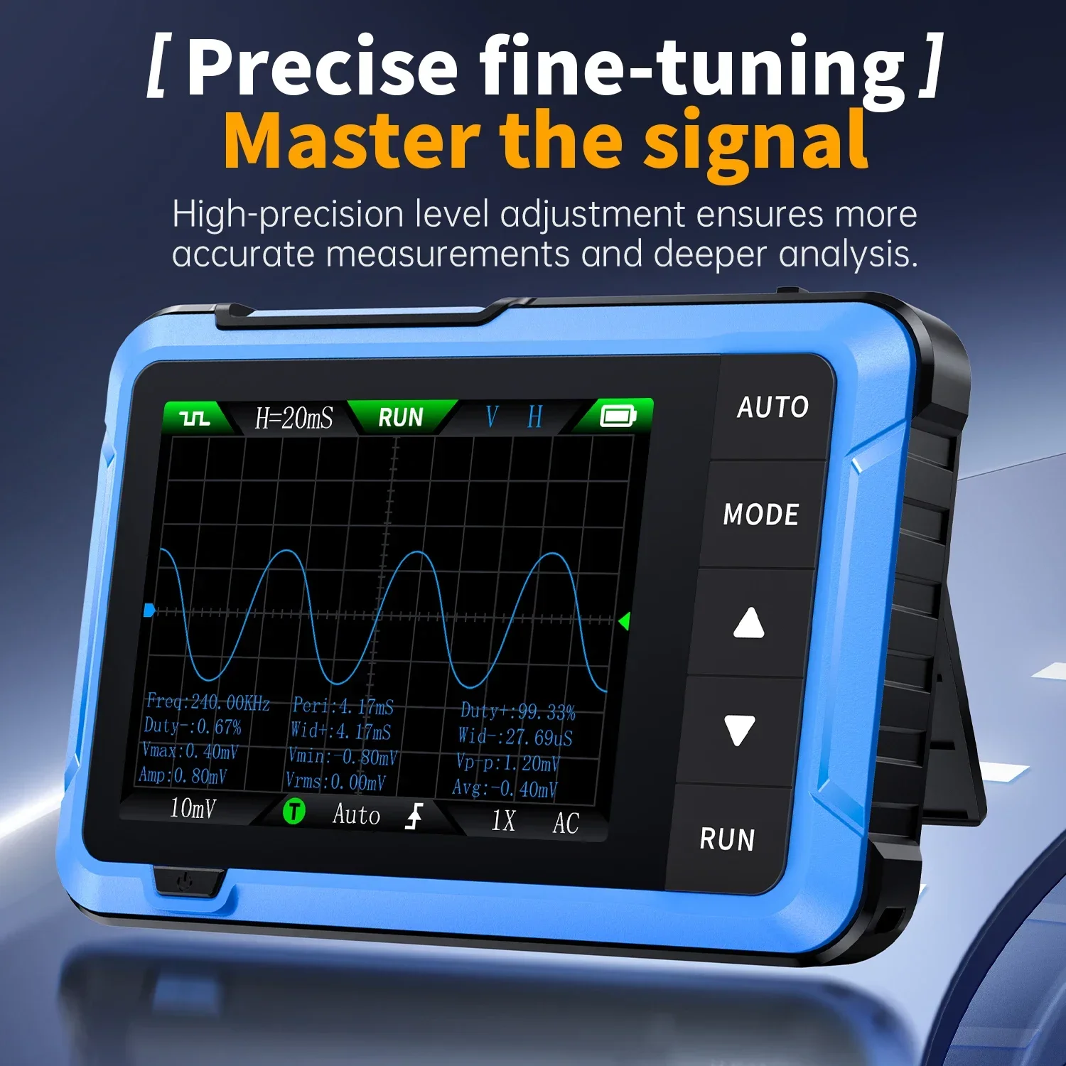 FNIRSI DSO510 10MHz Mini Handheld Intelligent Digital Oscilloscope Multi-function Signal Generator 2 IN 1 48MS/s Sampling Rate digital oscilloscope signal generator