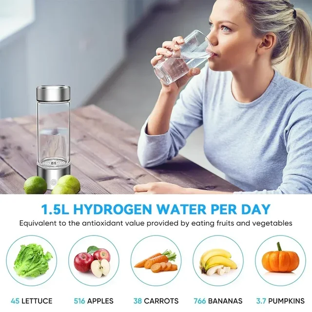 Hydrogen Water Bottle Generator Hydrogen Rich Health Cup Alkaline Ionizer USB Rechargeable Portable hydrogen Water Ionizer 4