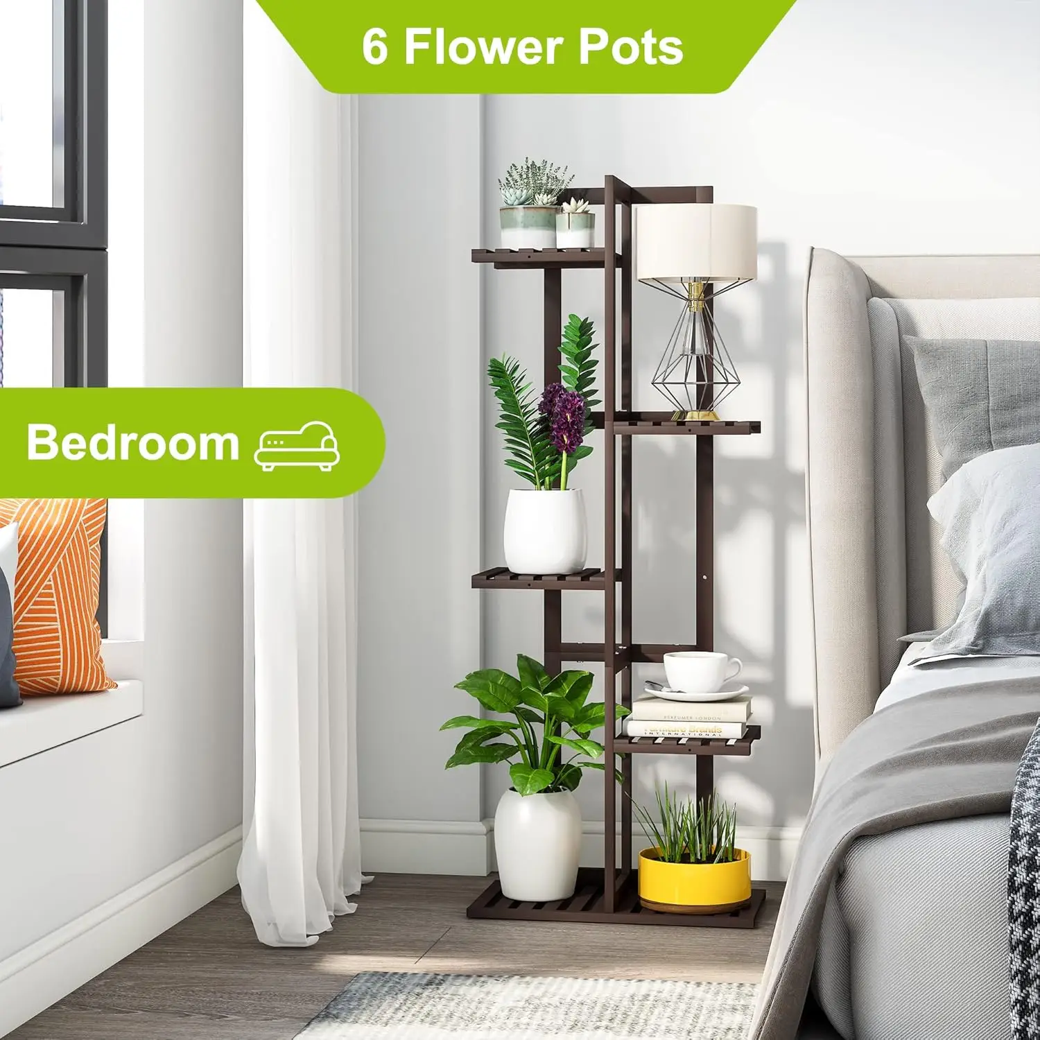 Bamboo Plant Stand for Indoor Outdoor Plants Corner Tall Plant Shelf Holder Shelf Plant Rack Holder Display Rack 5