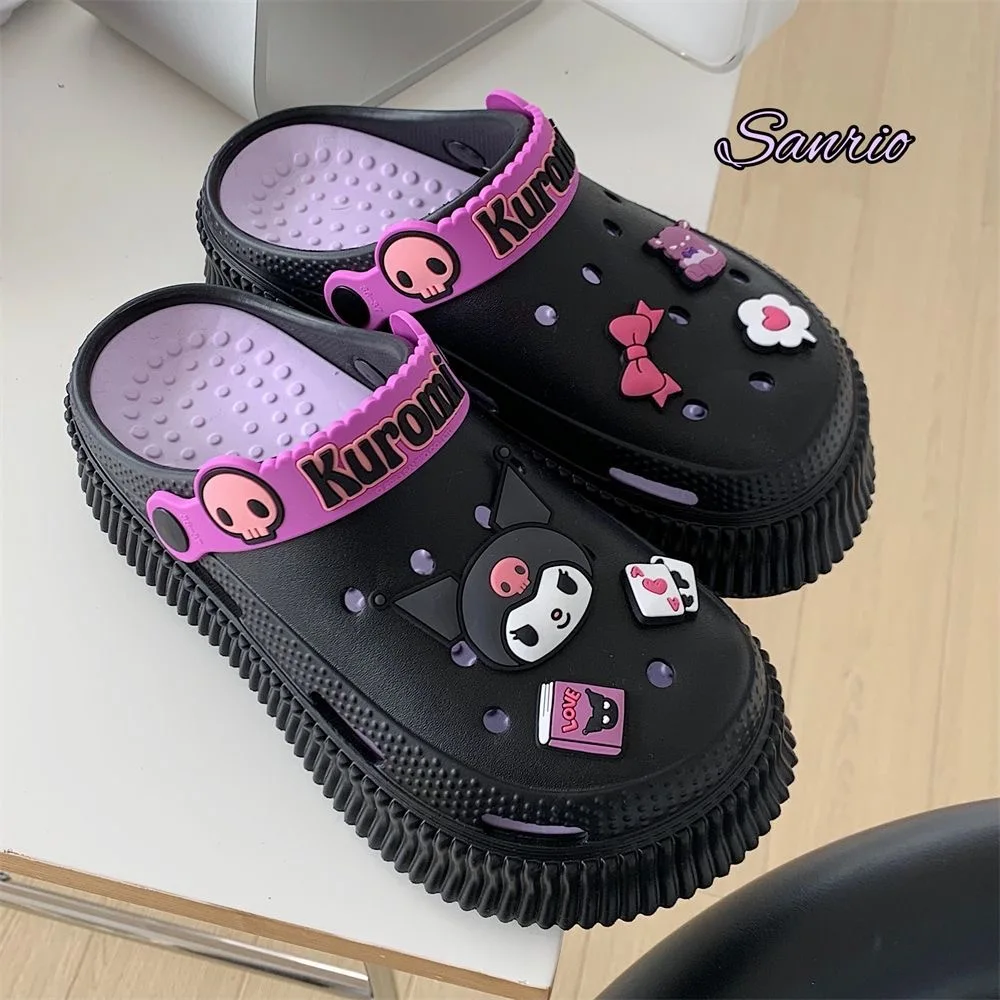 thumbnail image 1 of Miniso Kuromi Women'S Platform Sandals Slippers Cartoon Hello Kitty Kawaiil Slip-Resistant Shoes Cute Summer Girl Women Shoe, 1 of 5