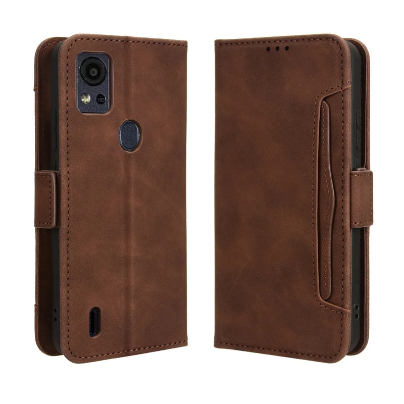 Per Cricket Icon 5 Multi-Card Slot Cover Custodia In Pelle Proteggi Cover Per At&T Motivate 4 Stand Flip Wallet Case