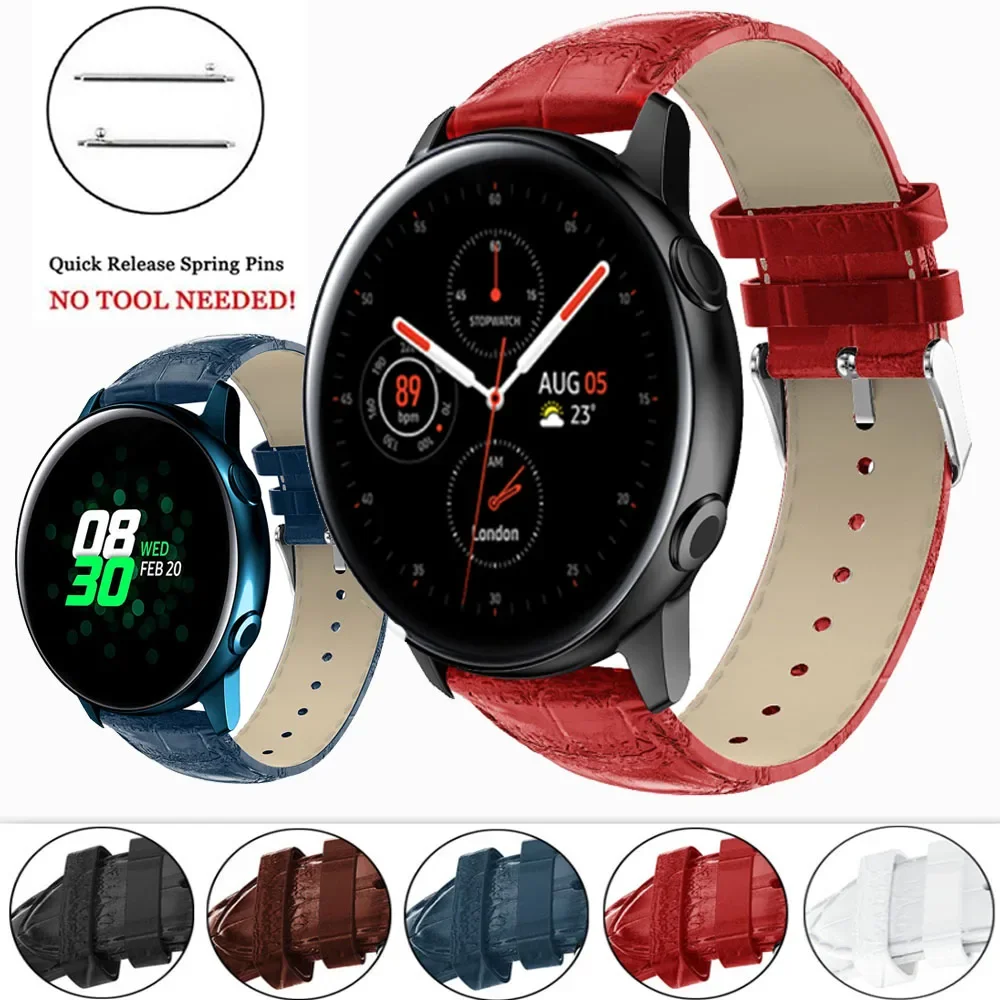 

For Samsung Galaxy Watch Active 2 40mm 44mm Active2 Galaxy 42mm Gear s2 Sport Genuine Leather Band Strap Bracelet Belt Watchband