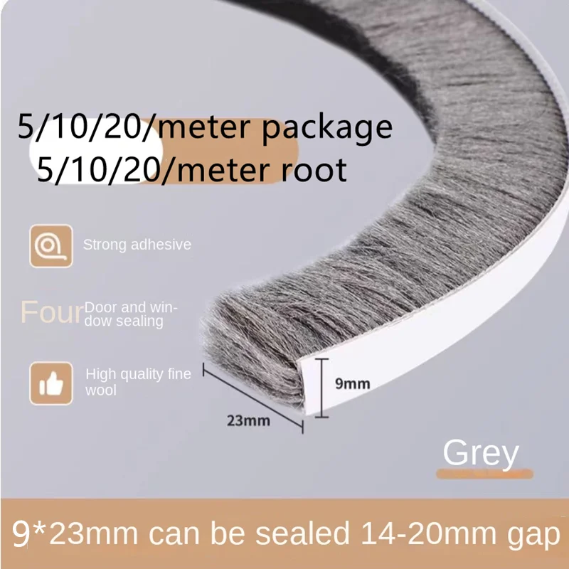 Self-Adhesive Weatherproof Door and Window Brush Strip - Sound Insulation Dust Barrier