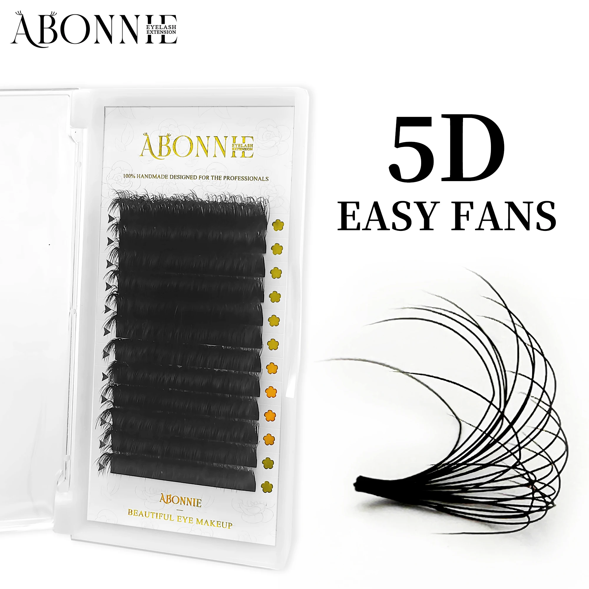 Eyelash extensions Fake eyelashes Eyelash extension Eyelash extension lashes False eyelashes ABONNIE Cashmere 5D Easy Fan Lashes Matte Black Bloom Auto Flower Eyelashes Extensions Mega Volume Fan Eyelash Extensions